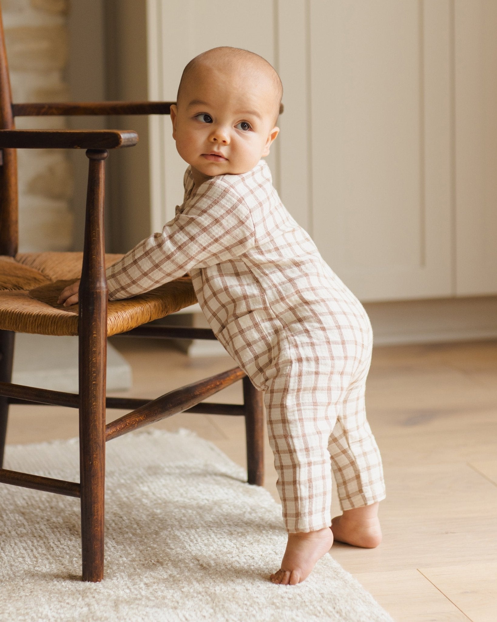 Pocketed Woven Jumpsuit || Cinnamon Plaid - Rylee + Cru Canada