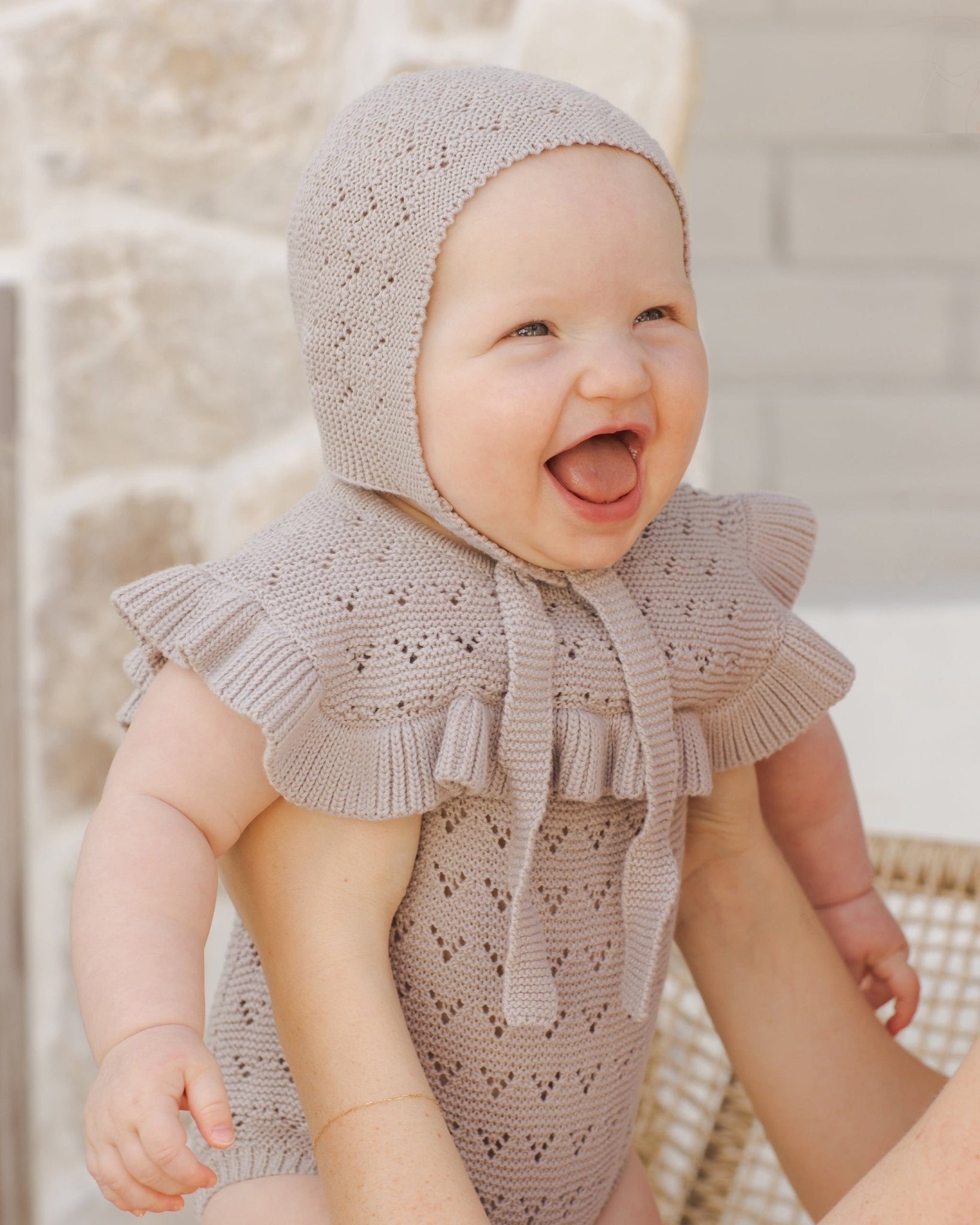 Pointelle Ruffle Romper || Lavender* - Rylee + Cru Canada