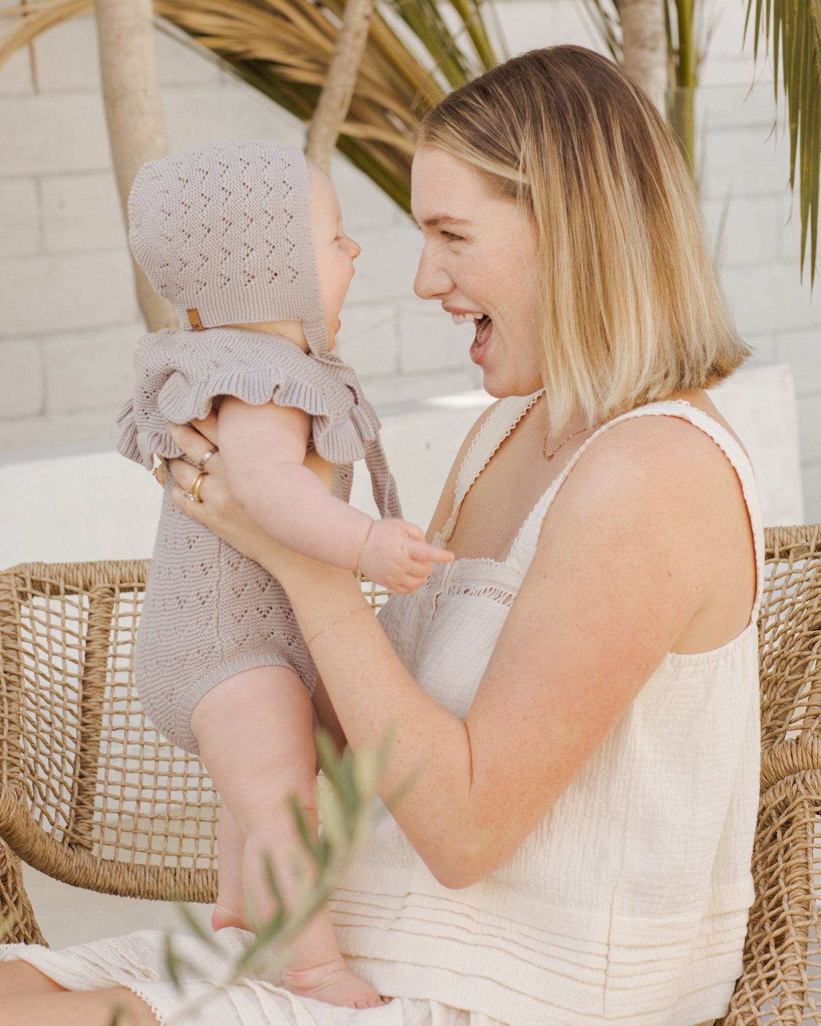 Pointelle Ruffle Romper || Lavender* - Rylee + Cru Canada