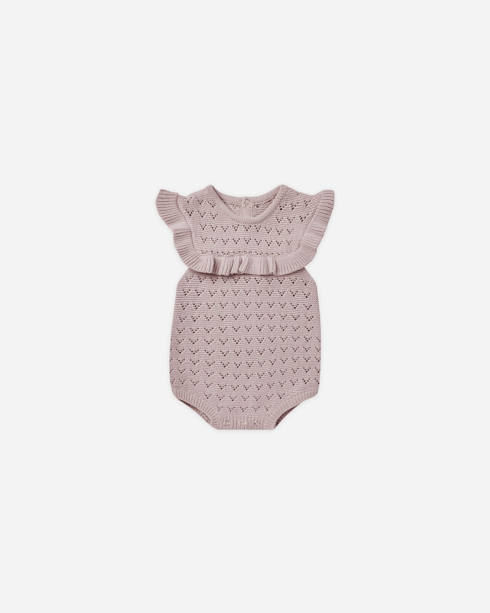 Pointelle Ruffle Romper || Lavender* - Rylee + Cru Canada