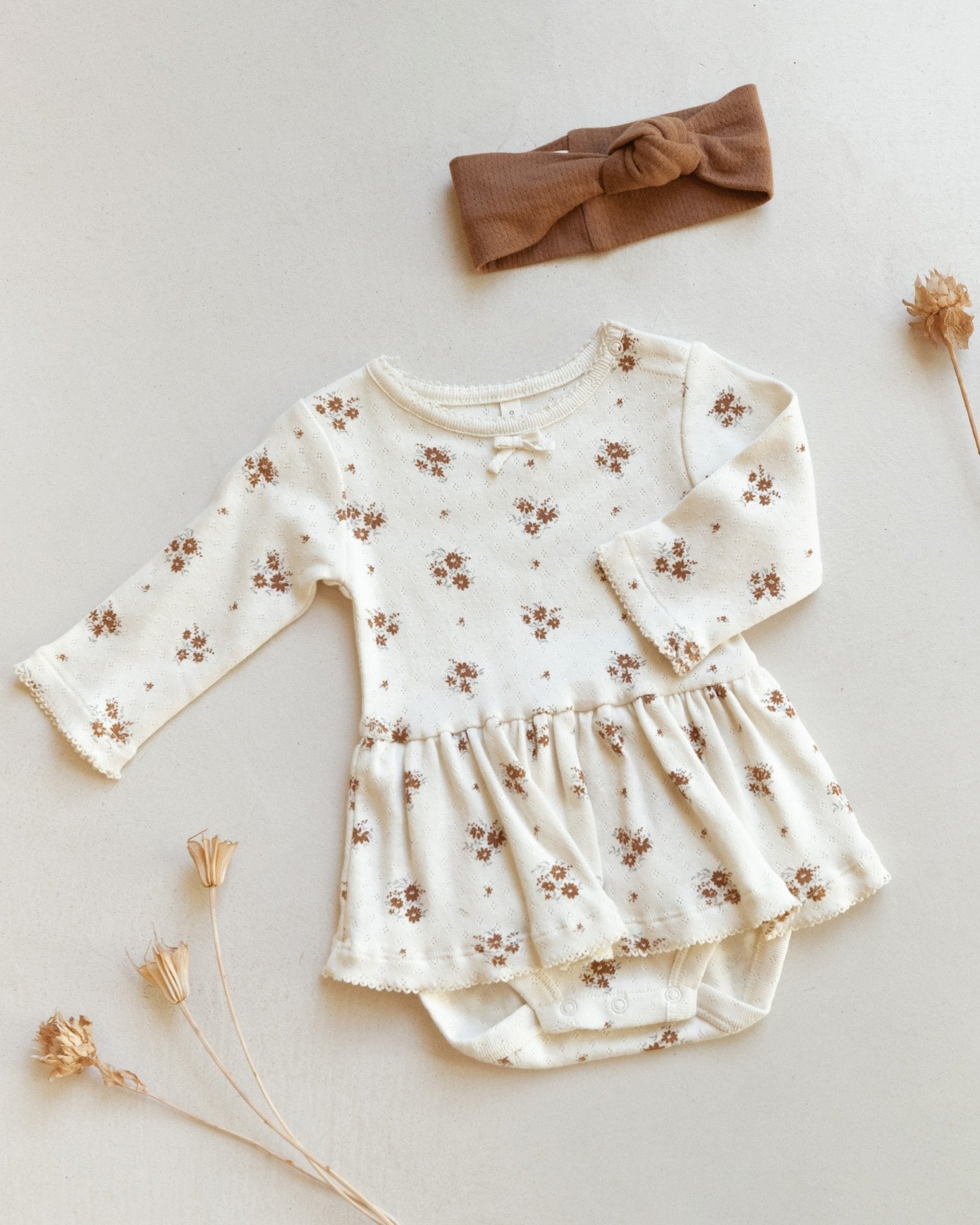 Pointelle Skirted Bodysuit || Autumn Flora - Rylee + Cru Canada