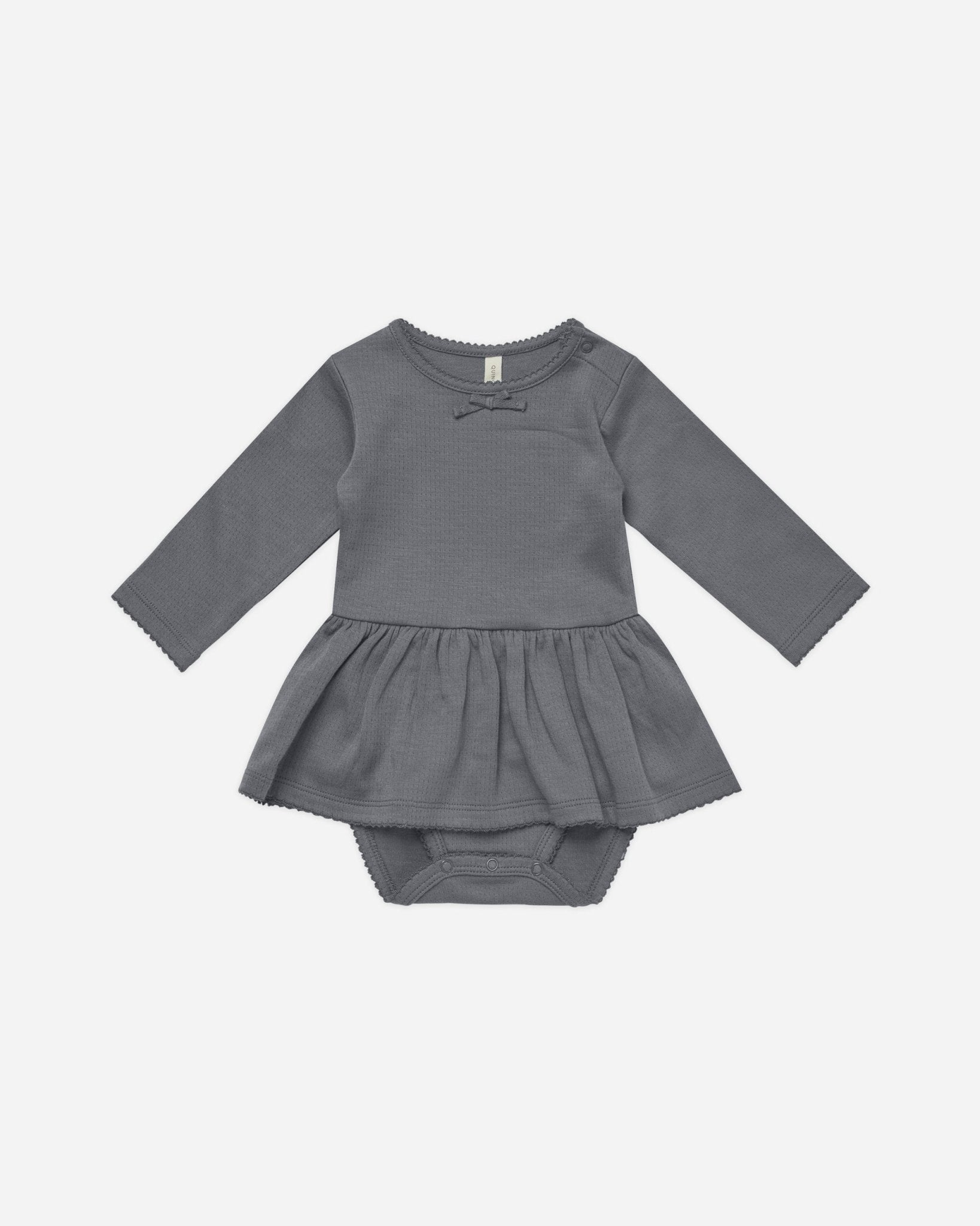 Pointelle Skirted Bodysuit || Navy - Rylee + Cru Canada