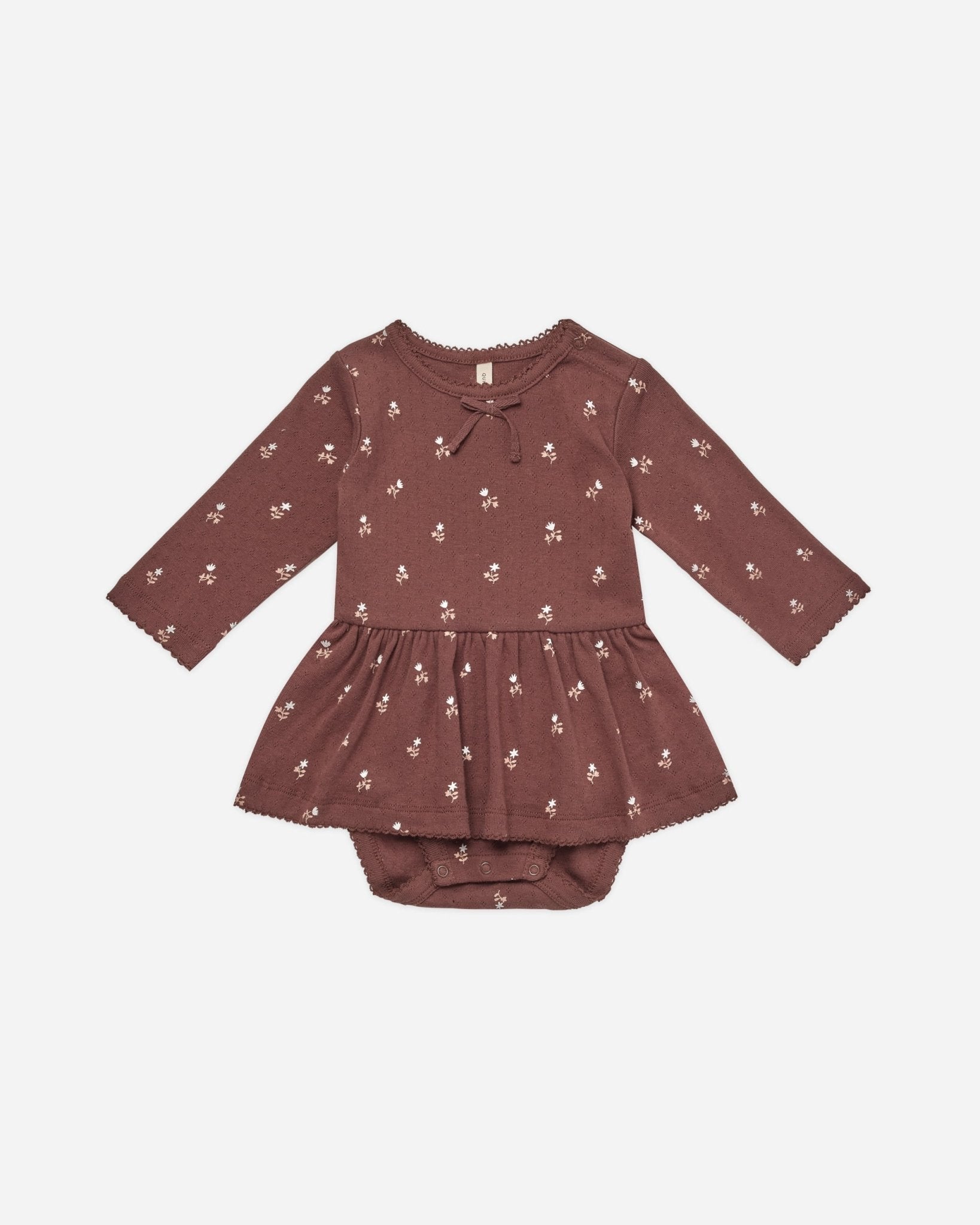 Pointelle Skirted Bodysuit || Plum Fleur - Rylee + Cru Canada