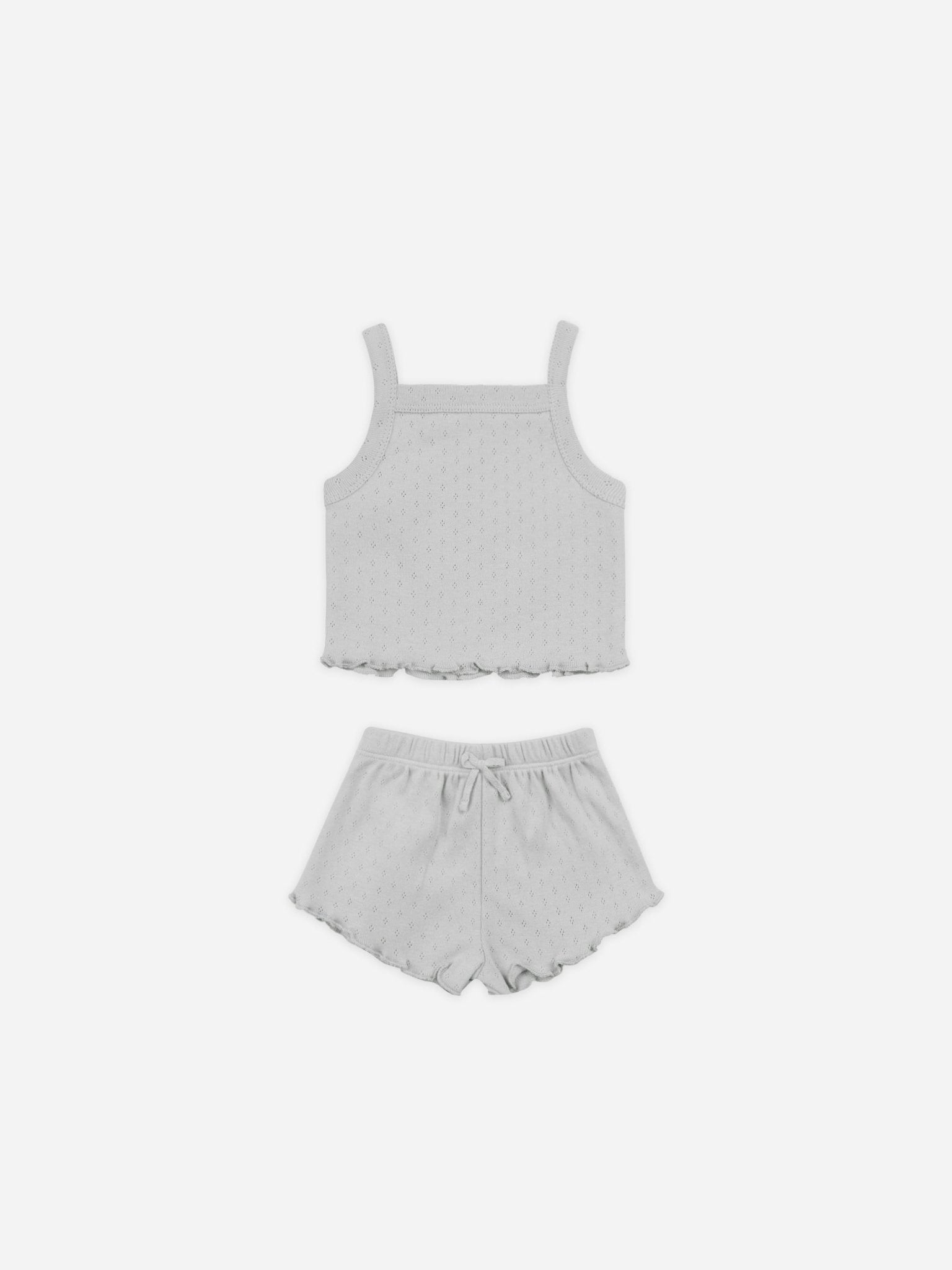 Pointelle Tank + Shortie Set || Cloud - Rylee + Cru Canada