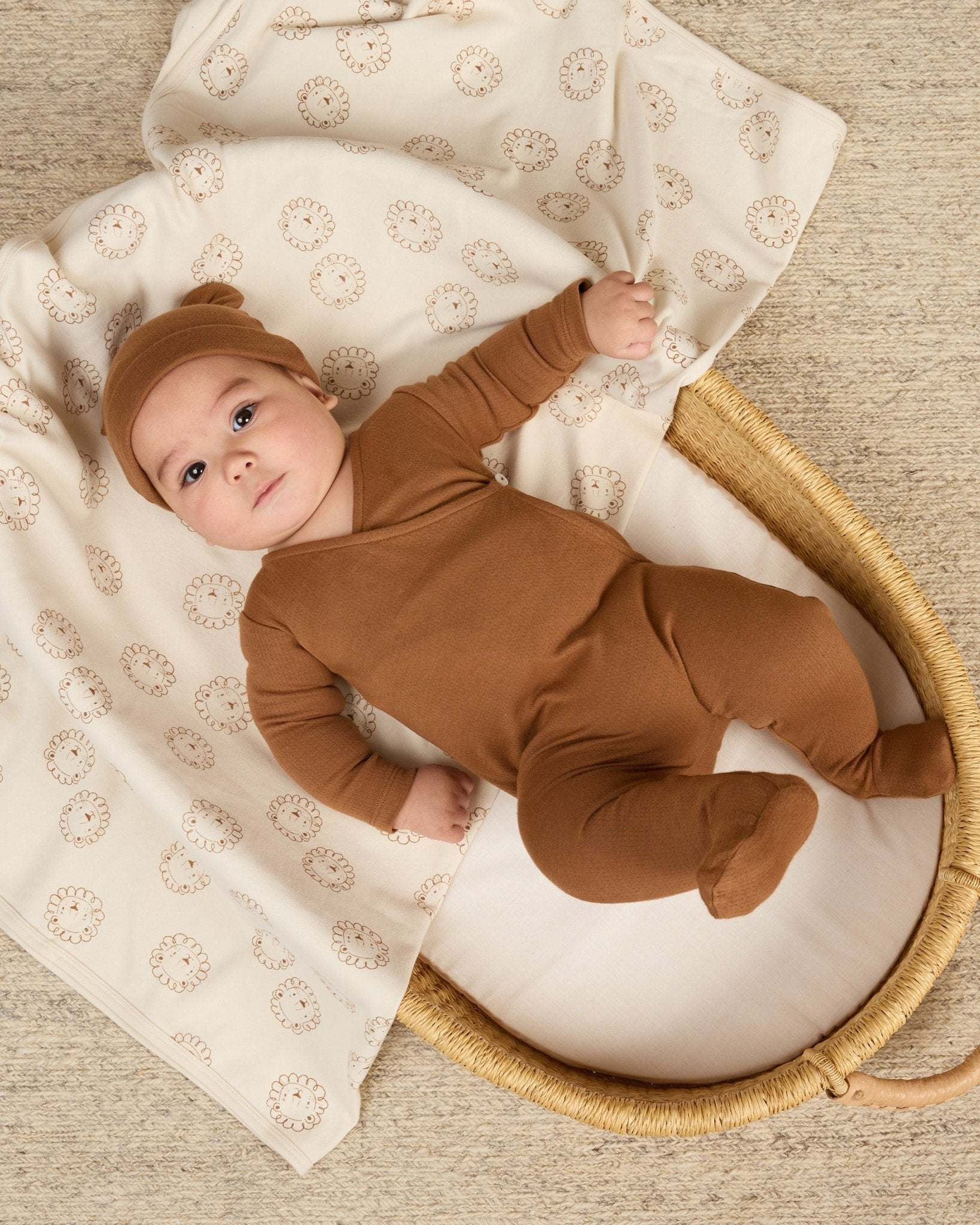 Pointelle Wrap Footie || Cinnamon - Rylee + Cru Canada