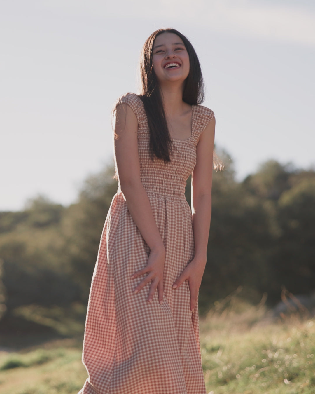 Teen Jess Dress Fawn Gingham