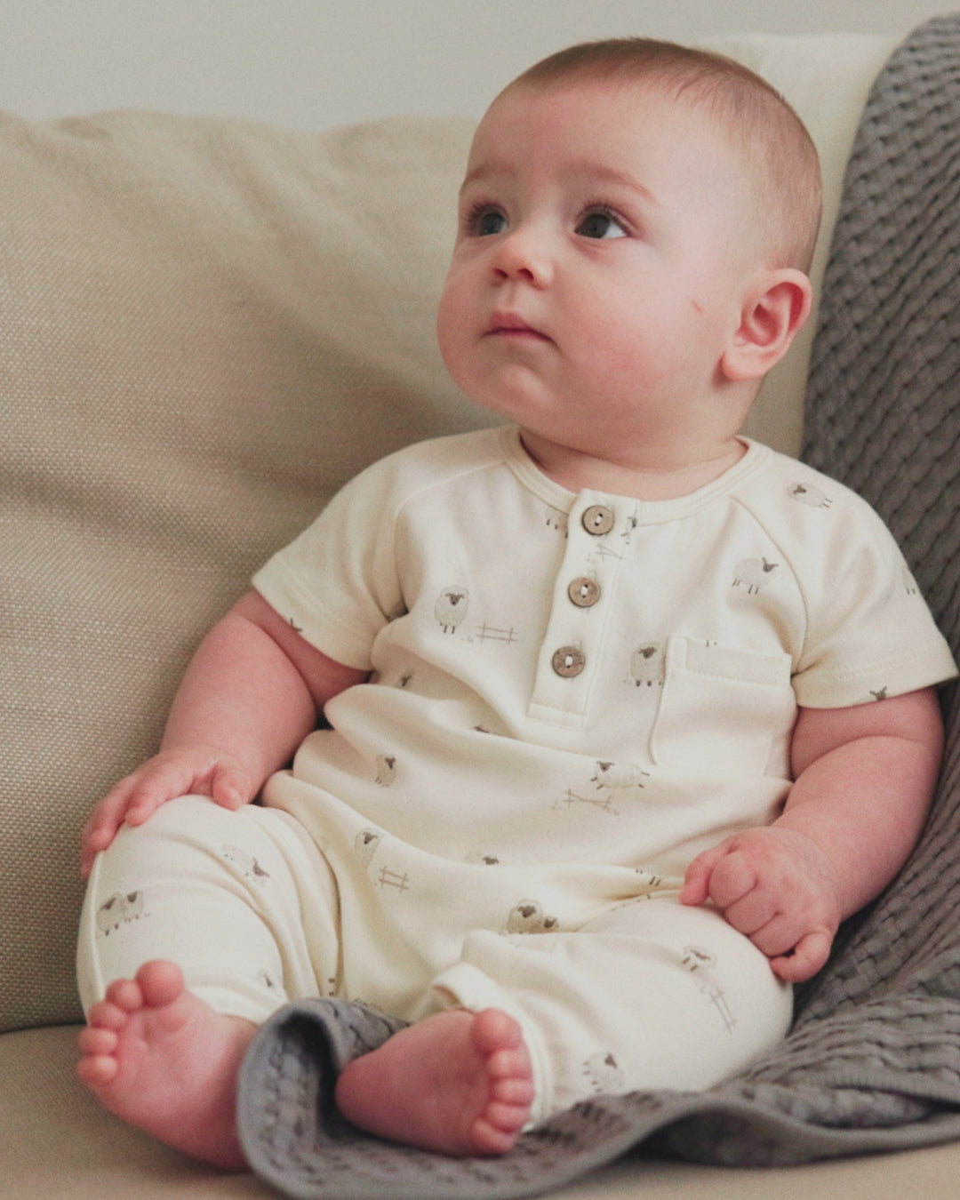 Short Sleeve Jumpsuit Sheep
