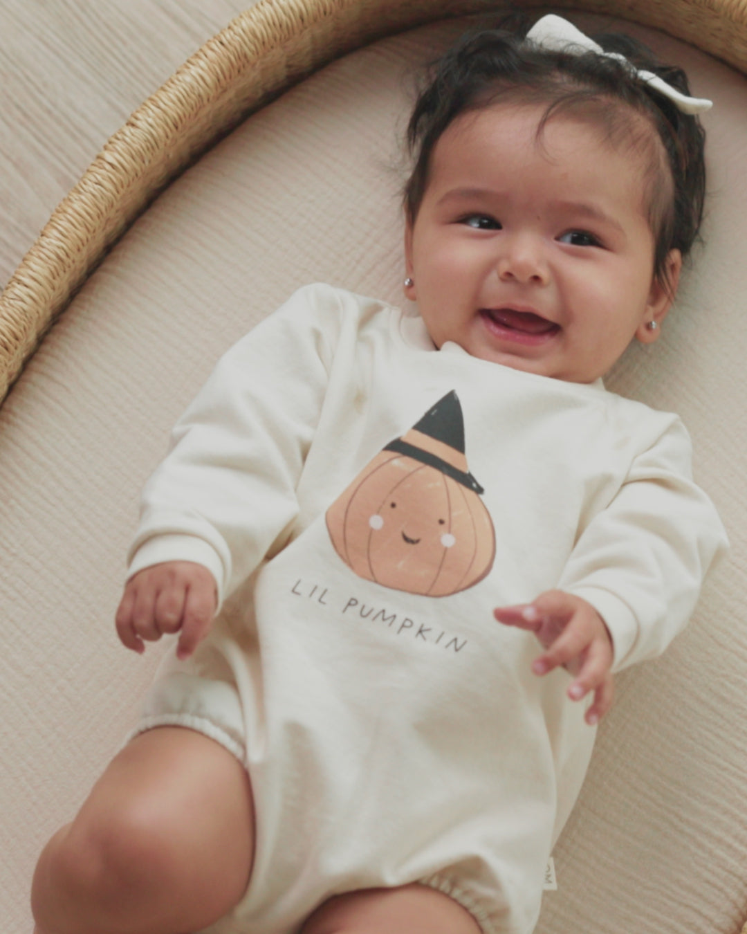 Crewneck Bubble Romper Lil Pumpkin