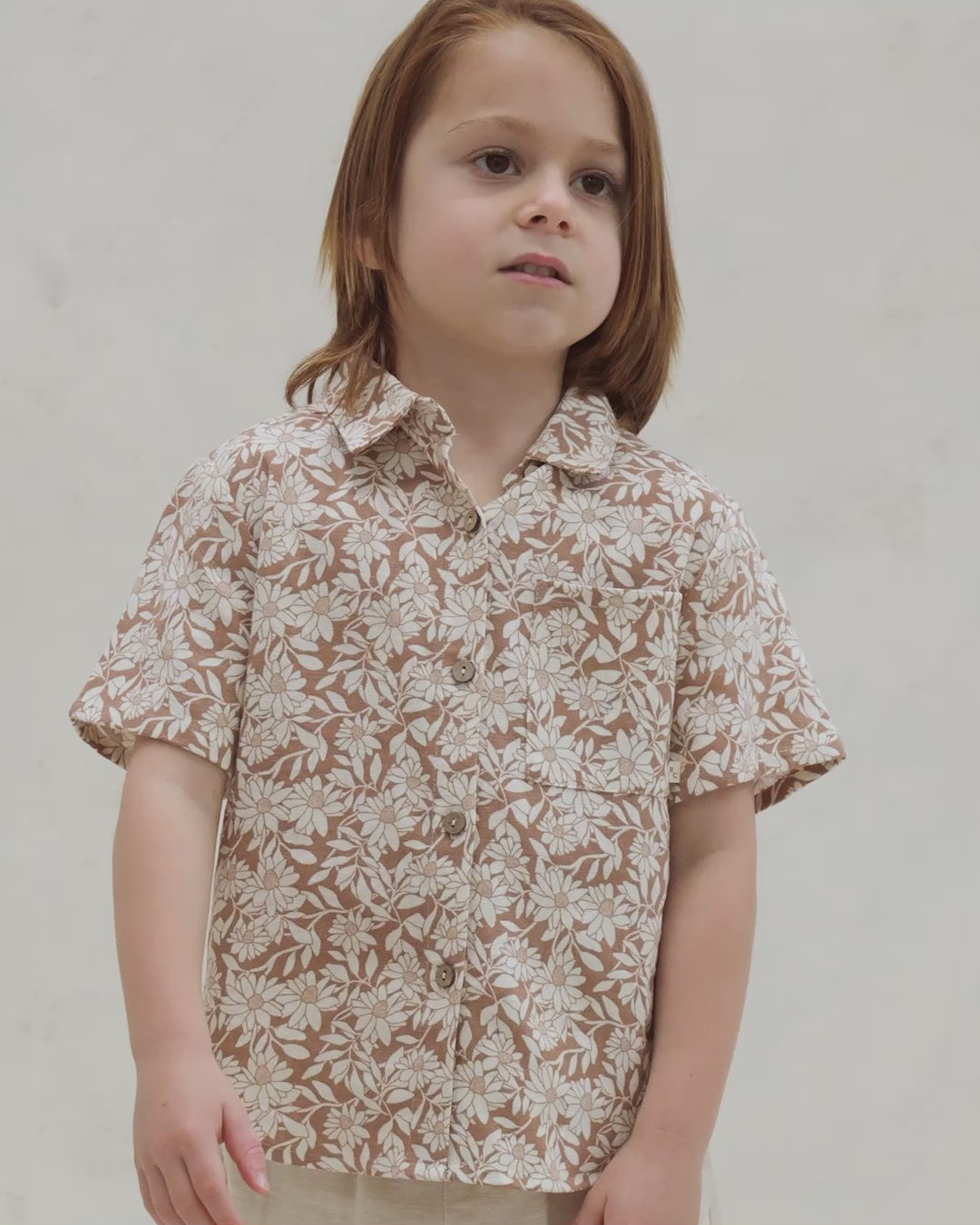 Collared Short Sleeve Shirt || Plumeria