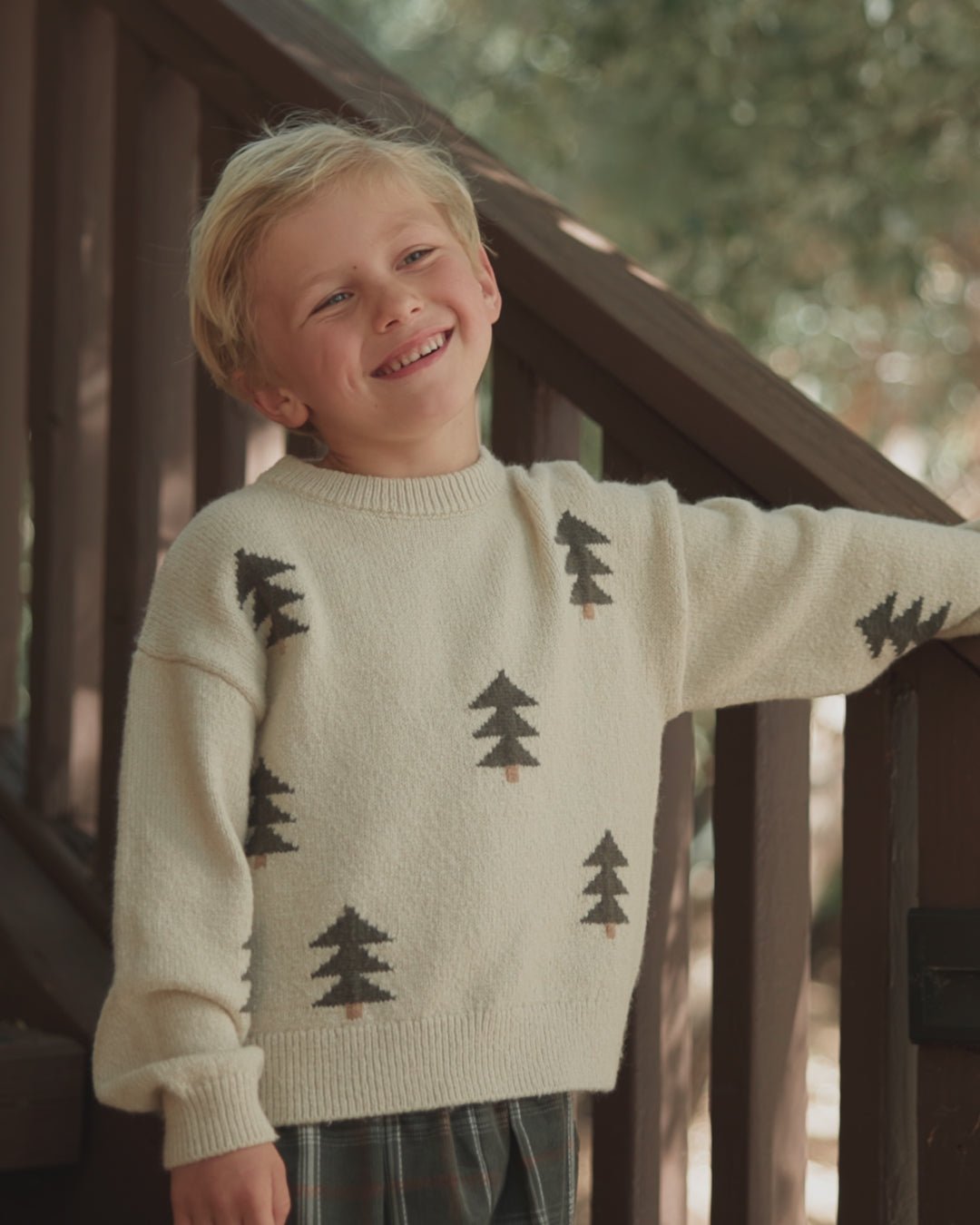 Pull Aspen en jacquard arbre