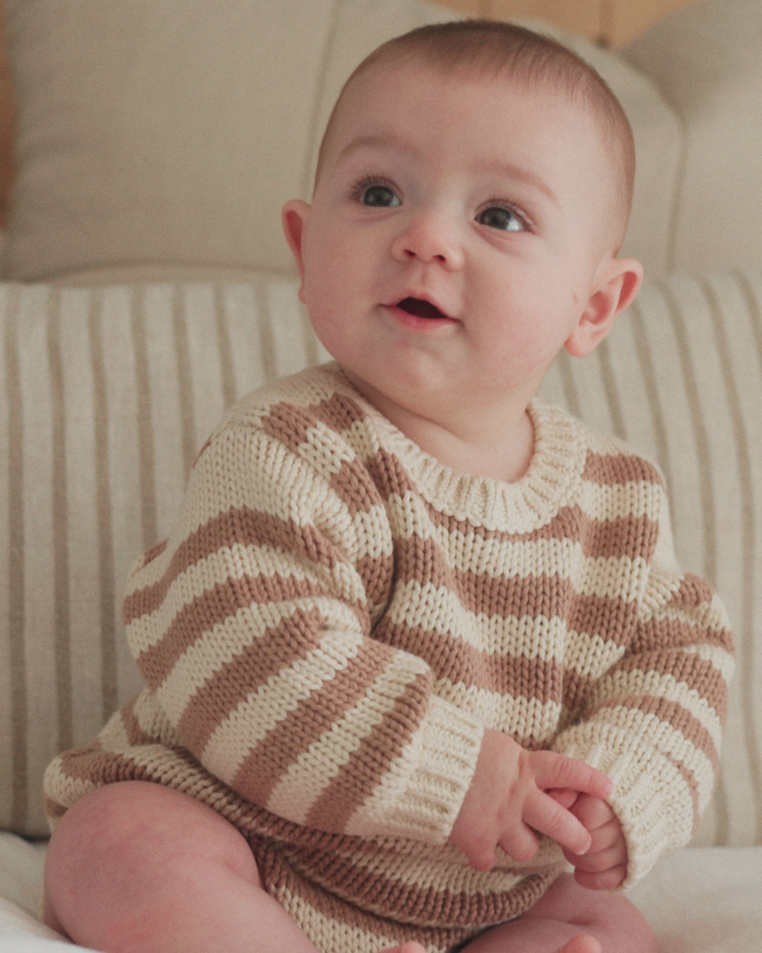 Rex Romper Almond Stripe