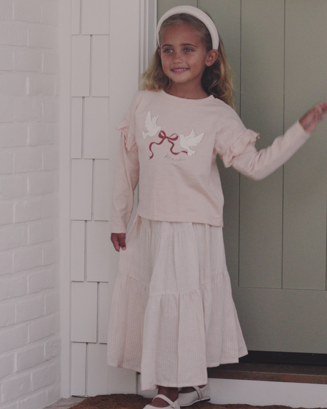 Ruffle Long Sleeve Tee || Peace