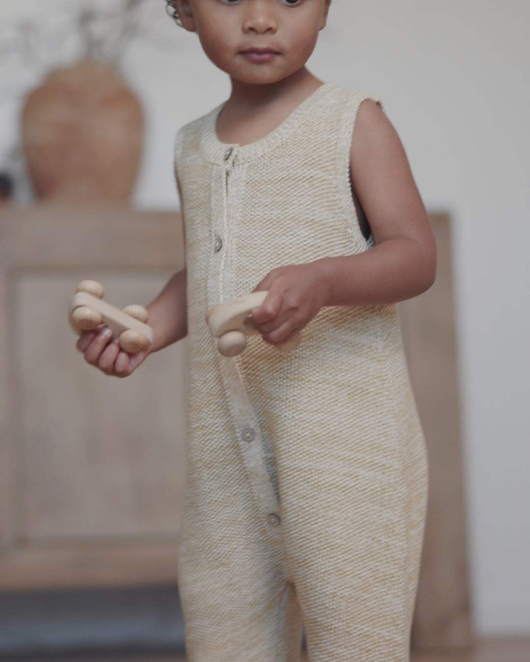 Knit Jumpsuit Heathered Honey