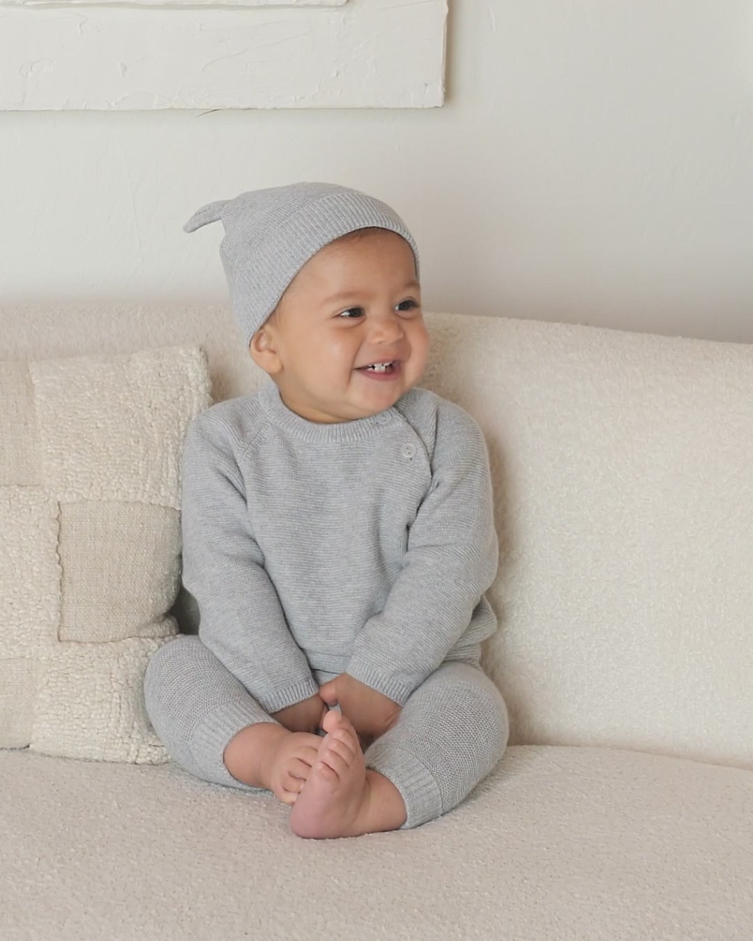 Ribbed Baby Jumpsuit || Dusty Blue