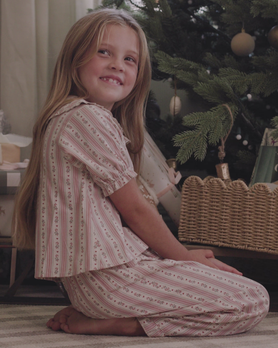 Ruffle Pajamas || Candy Cane Stripe
