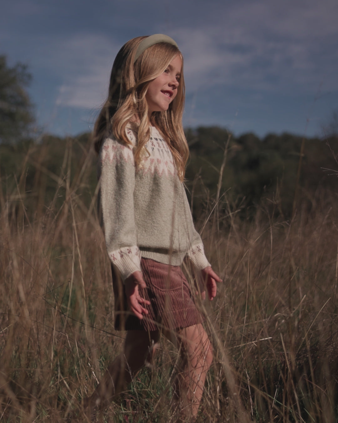 Pull Fair Isle vert sauge