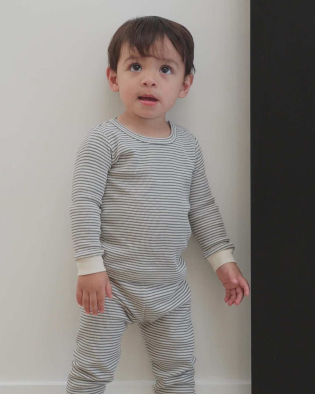 Ensemble haut et pantalon gaufrés à micro-rayures Midnight