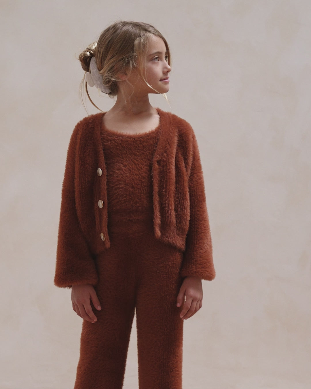 Fuzzy Knit Set || Brick