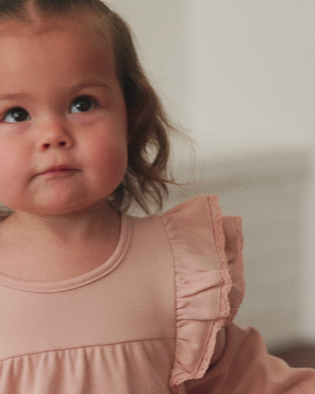 Long Sleeve Flutter Dress Dusty Rose