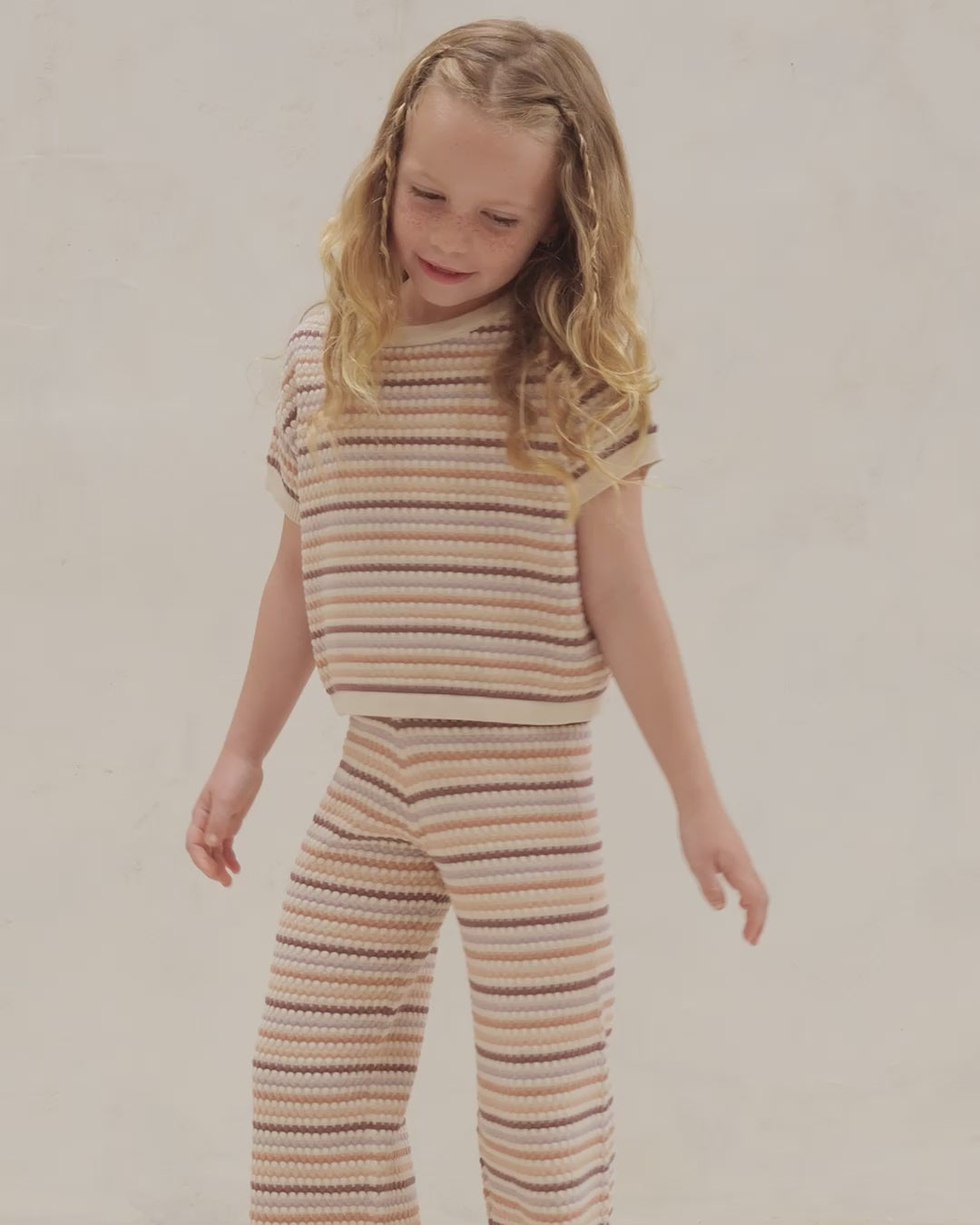Knit Wide Leg Pant || Honeycomb Stripe