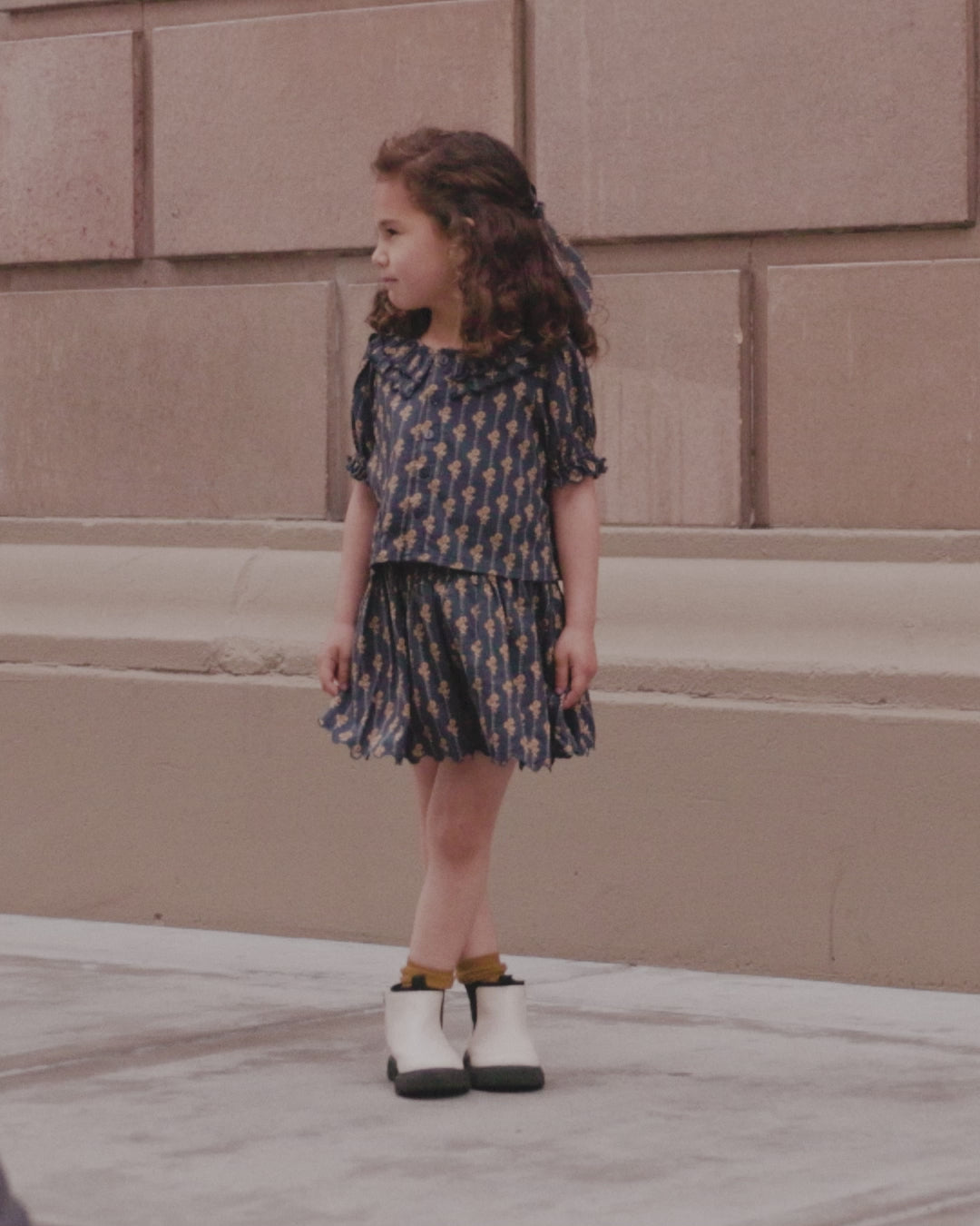 Robe Camille || Carreaux bleu marine