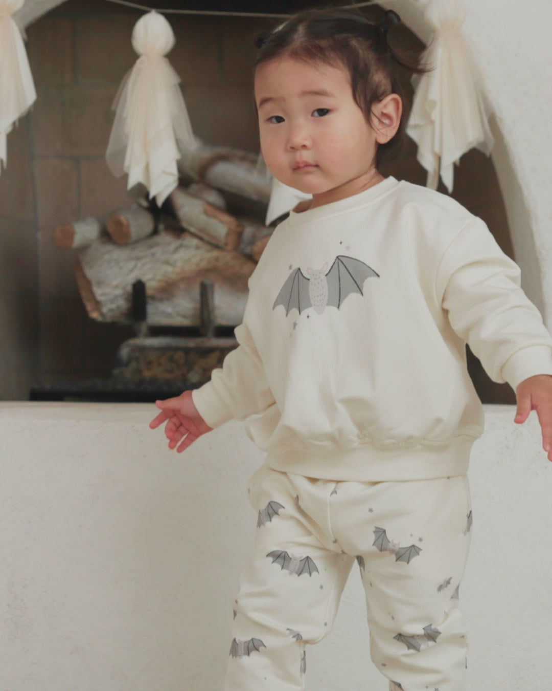 Pantalon de jogging décontracté en molleton motif chauves-souris pour bébé