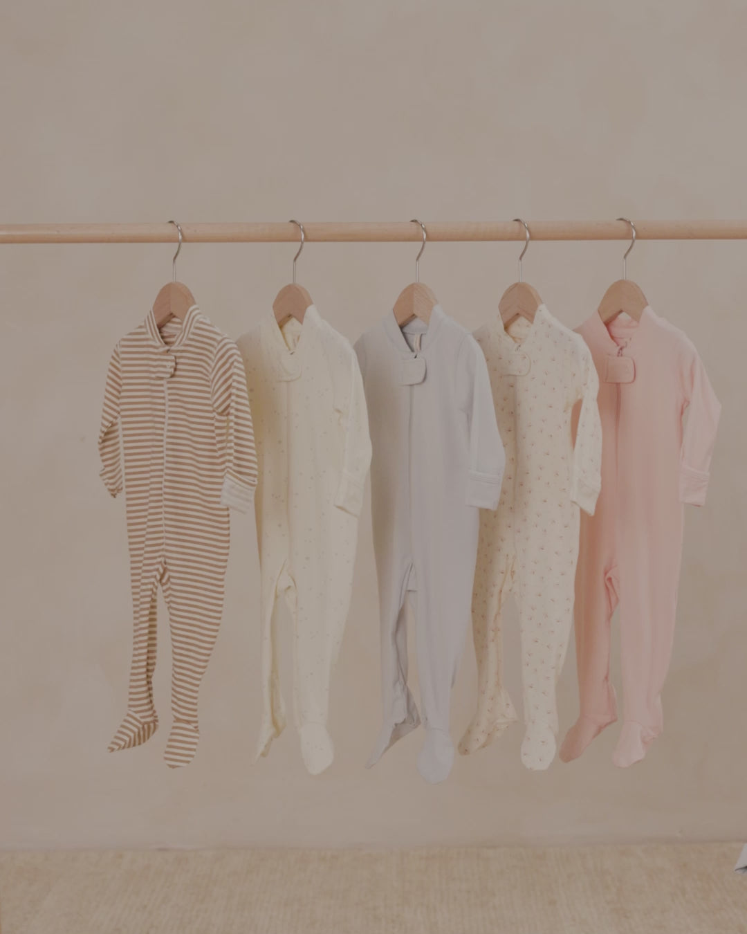 Zip Longsleeve Sleeper Footie || Honey Stripe