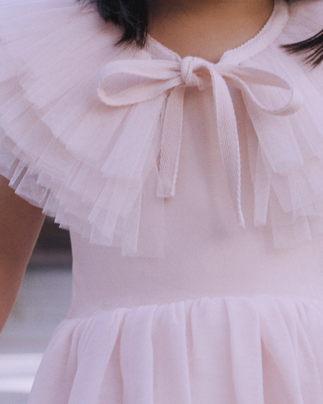 Ruffle Tulle Collar Blush