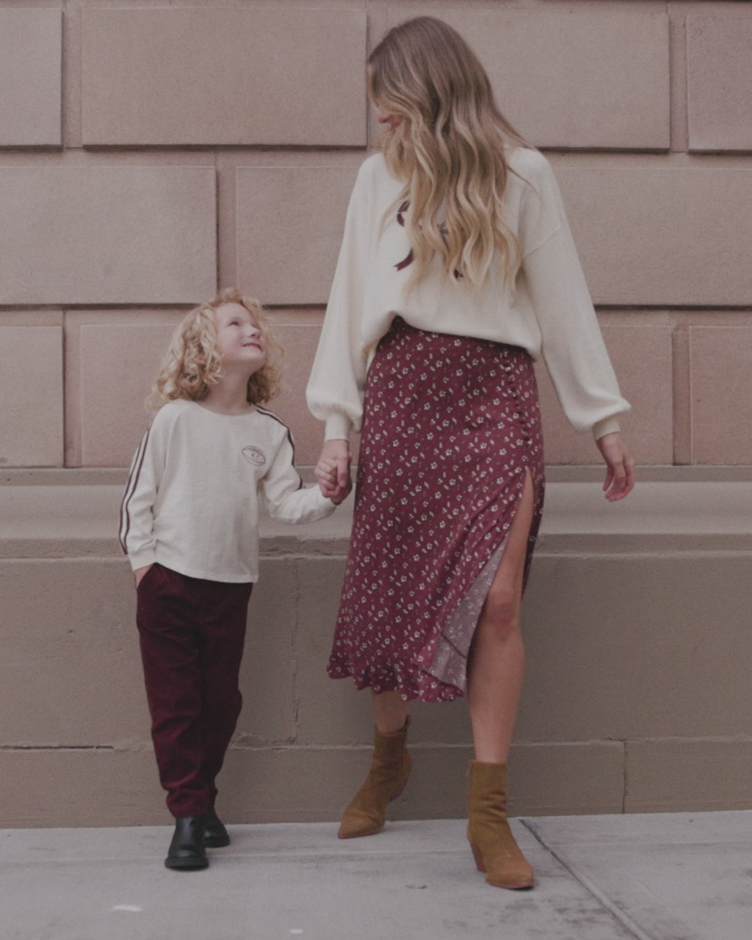 Button Slit Skirt | Harvest Berry