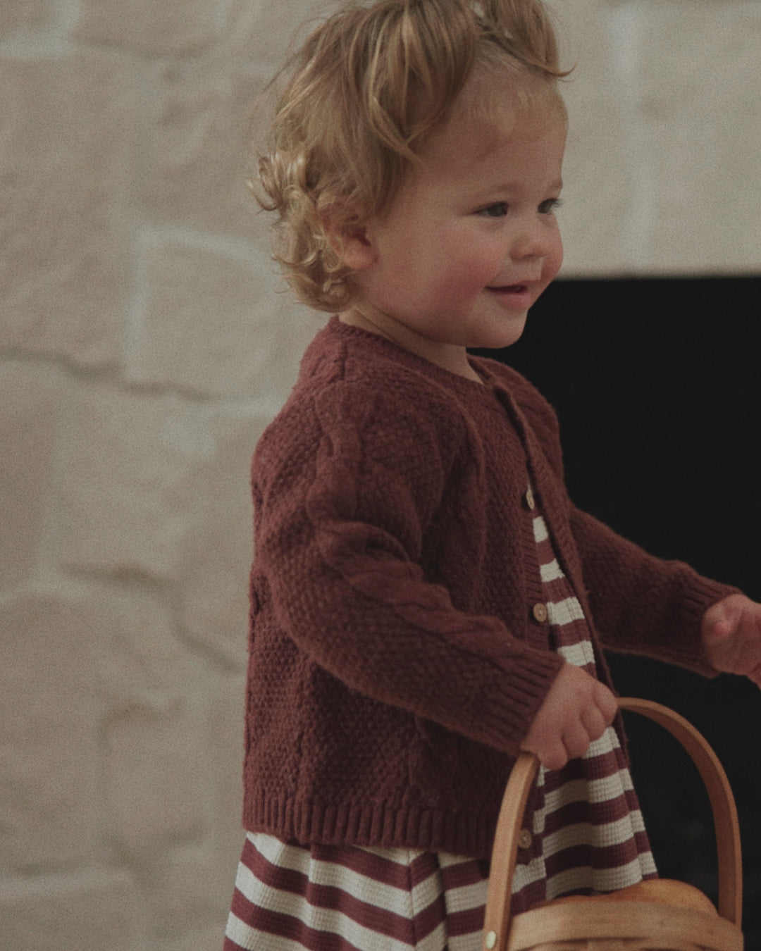 Robe Darla, rayures noir cerise