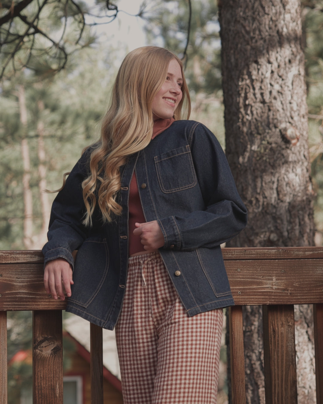 Teen Denim Barn Jacket Dark Indigo