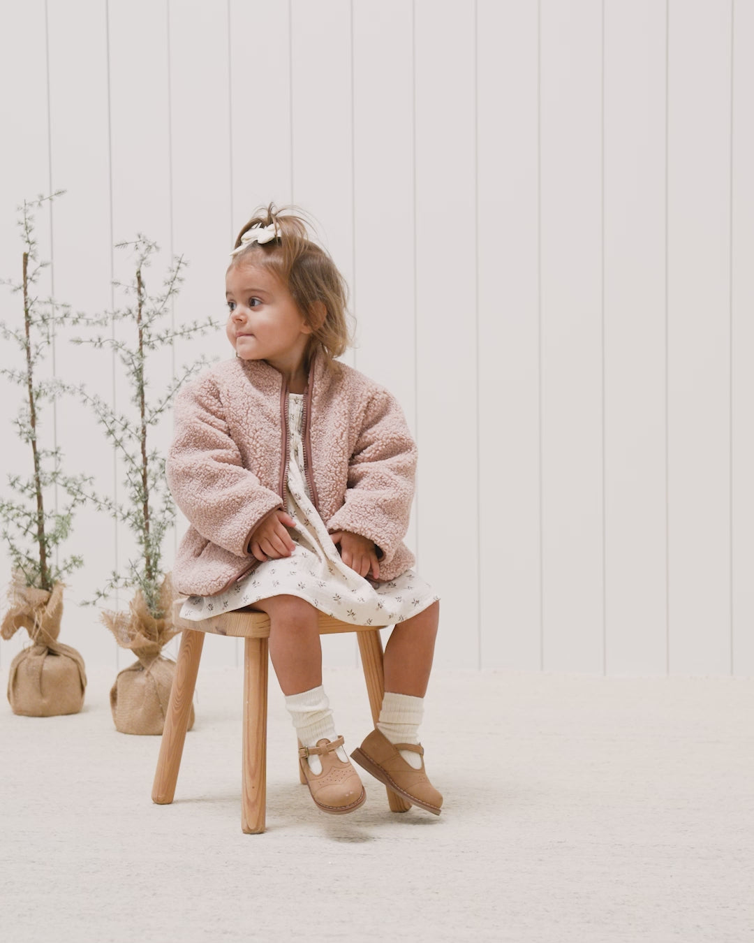 Shearling Zip Jacket || Blush