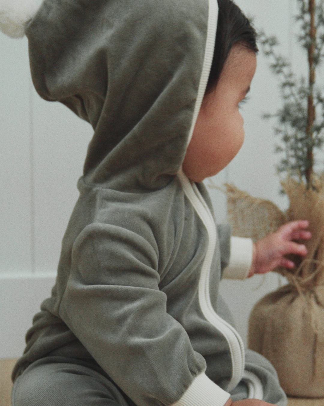 Velour Zip Jumpsuit Spruce