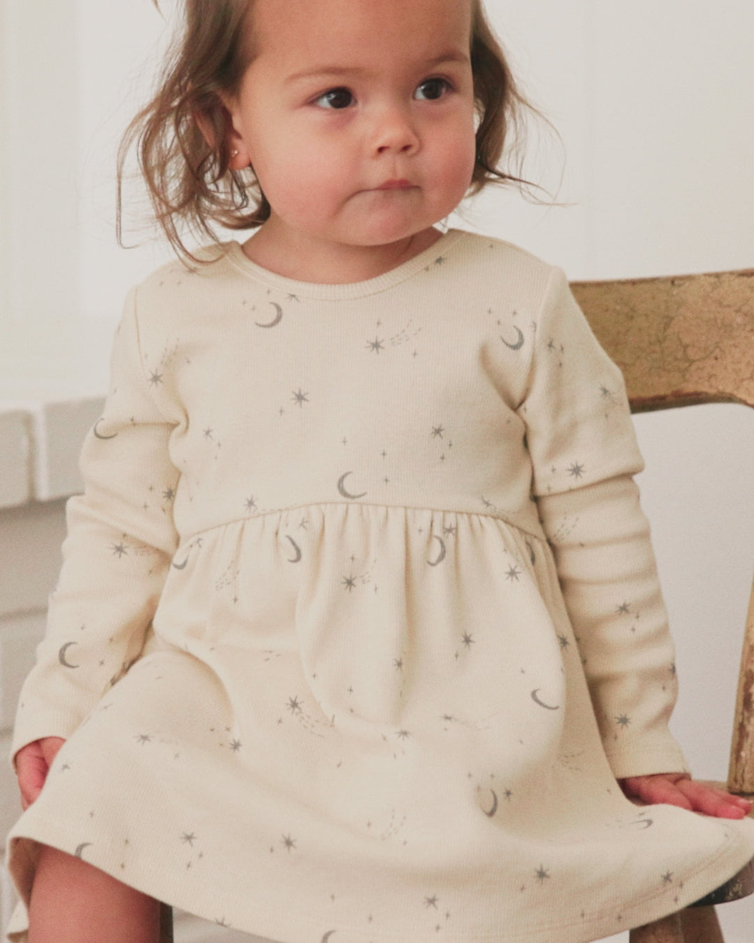 Ribbed Long Sleeve Dress Celestial