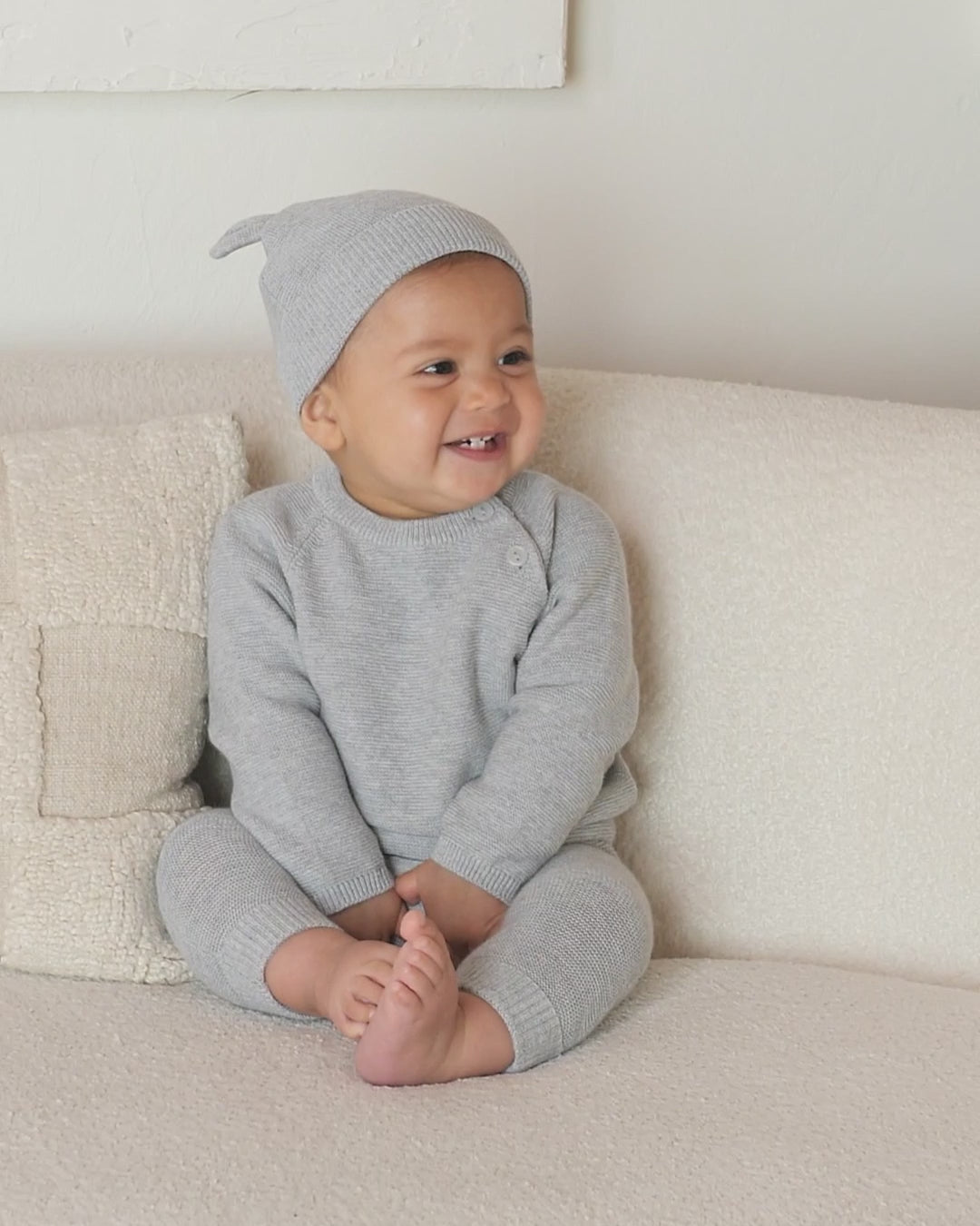 Bailey Knit Sweater || Heathered Dusty Blue