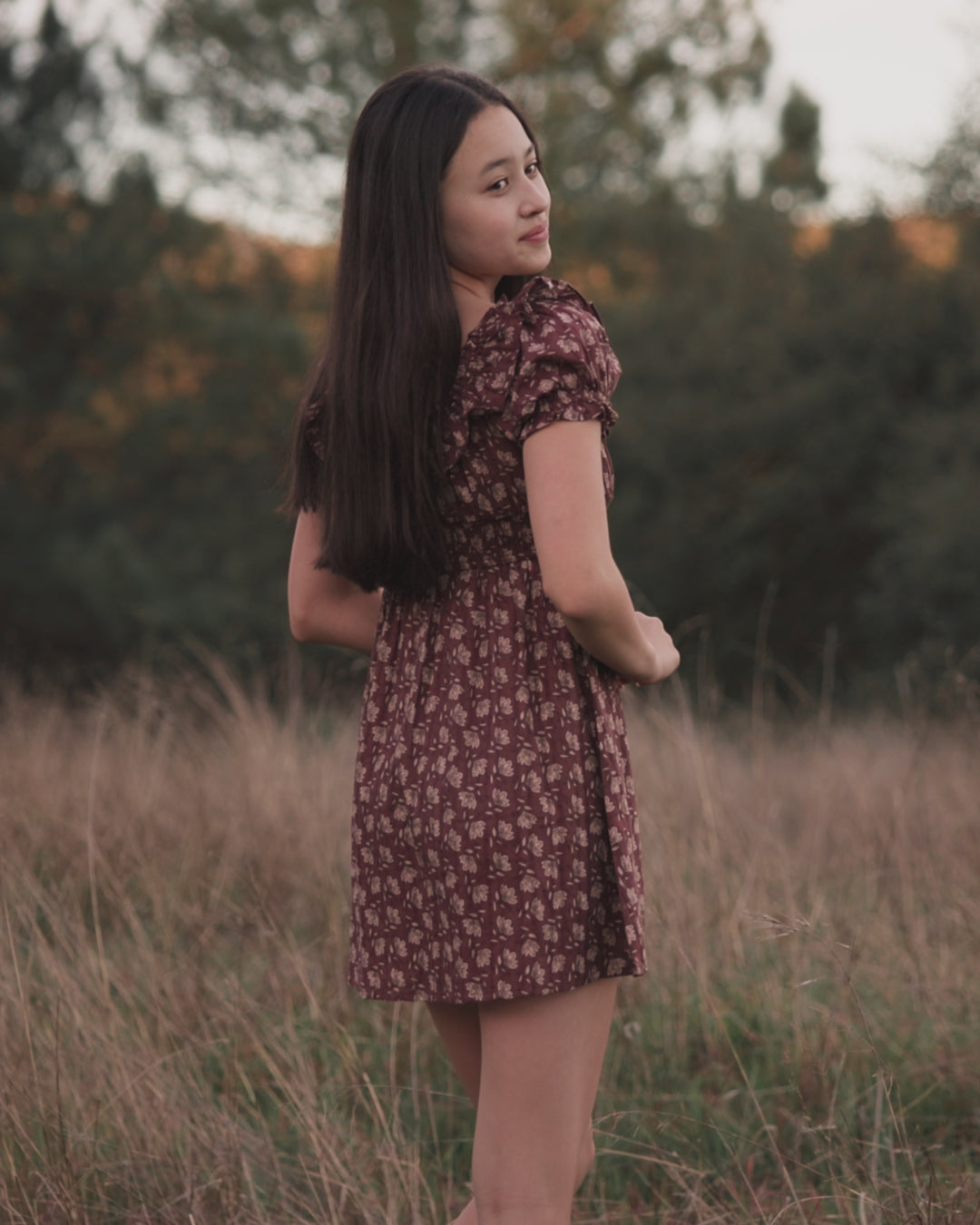 Robe Dillon pour adolescente, iris mûre