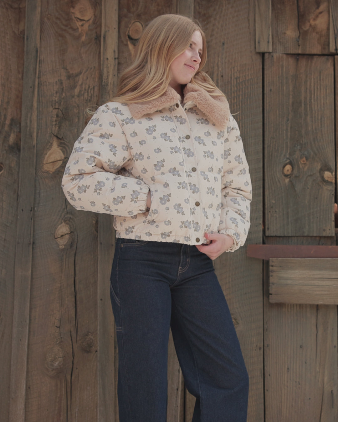 Veste Idyllwild pour adolescente à fleurs bleues