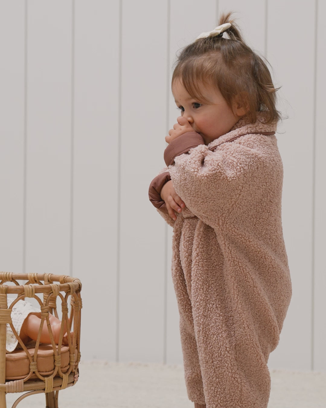 Shearling Jumpsuit || Blush