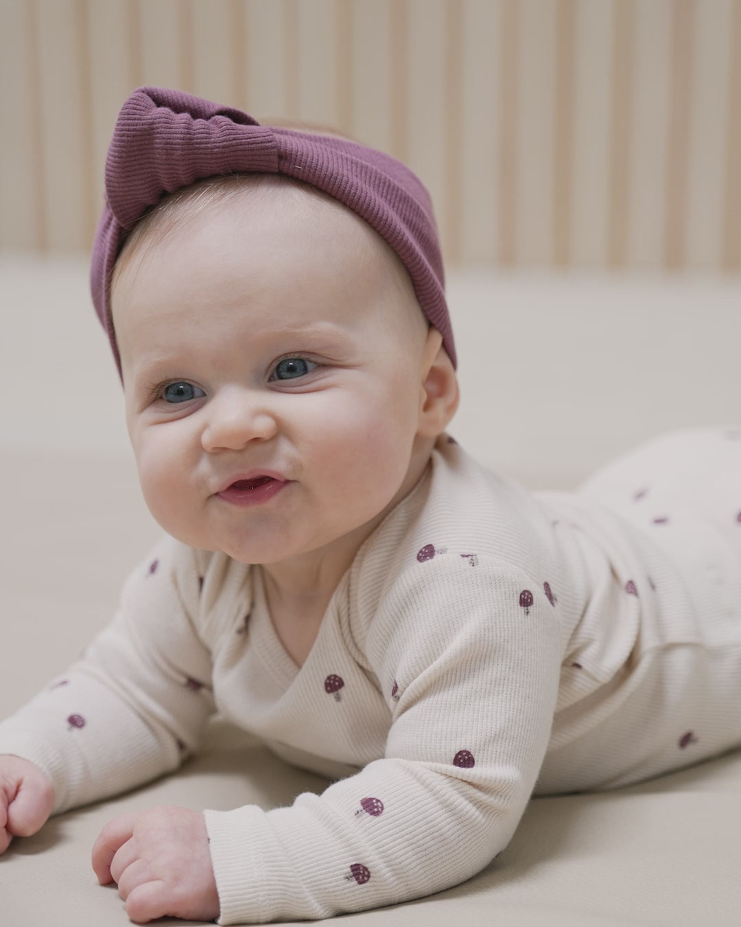 Ribbed Baby Jumpsuit || Mushrooms