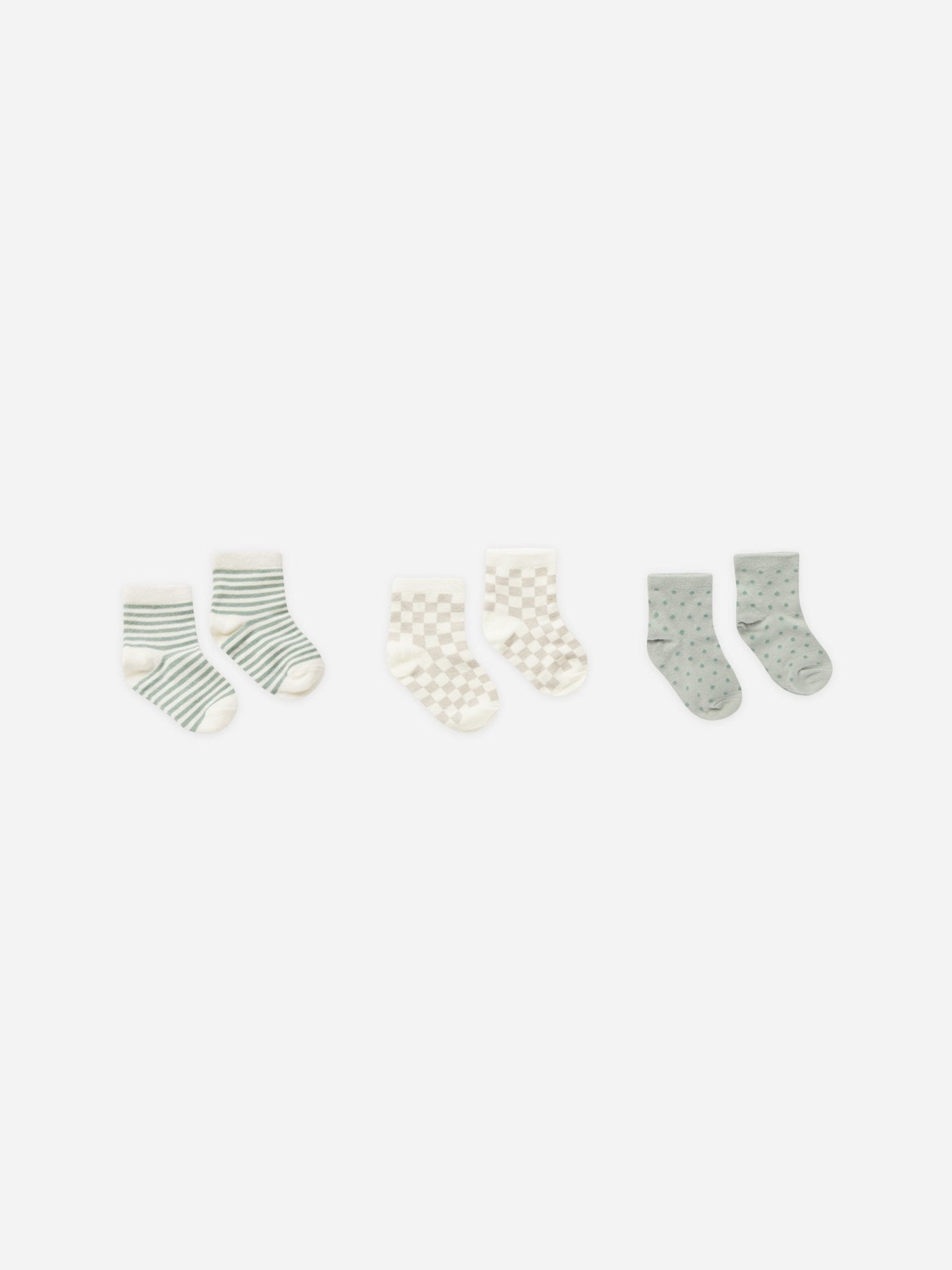 Printed Socks || Summer Stripe, Dove Check, Polka Dot - Rylee + Cru Canada