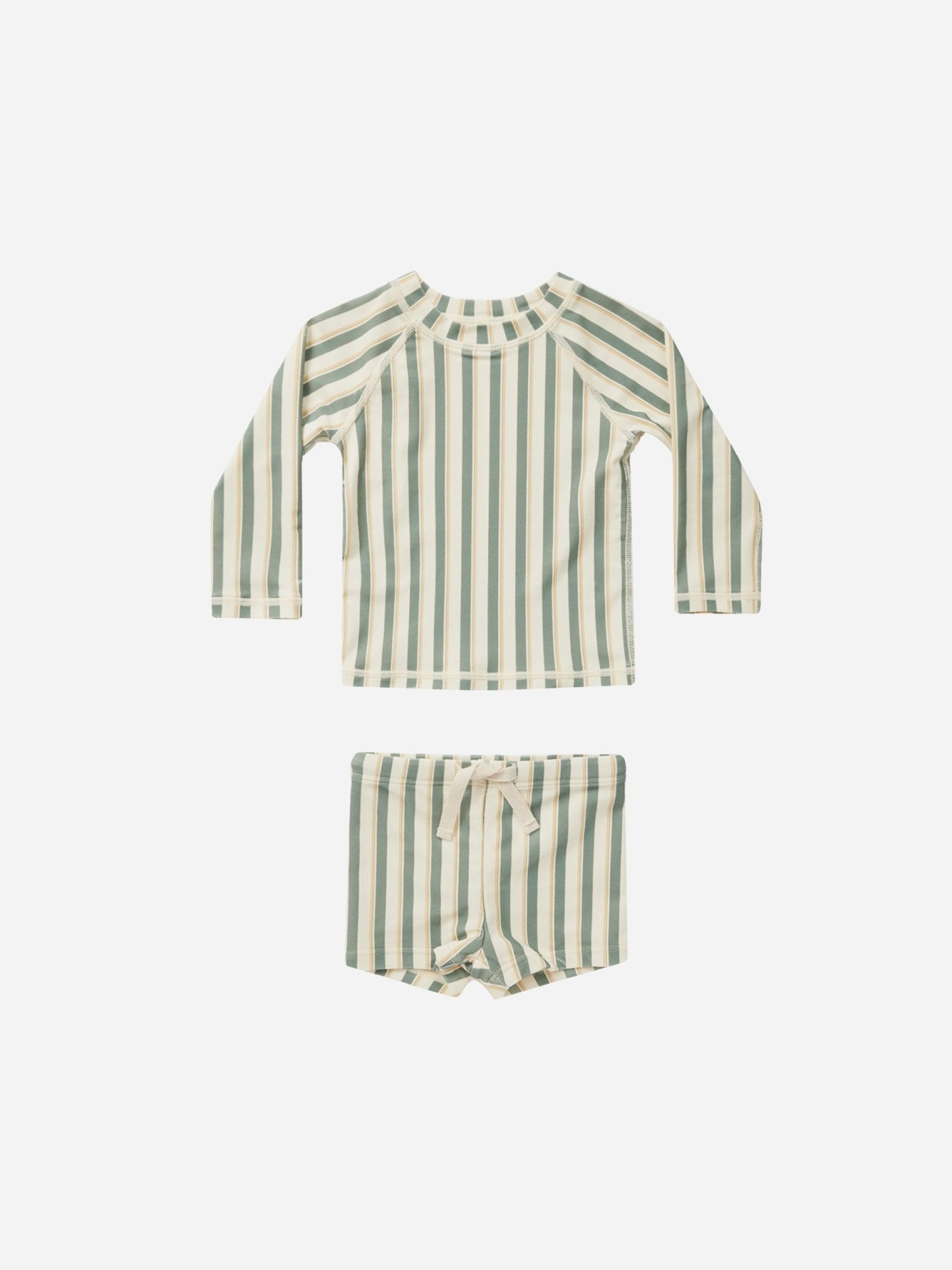 Rash Guard Boy Set || Aqua Stripe - Rylee + Cru Canada