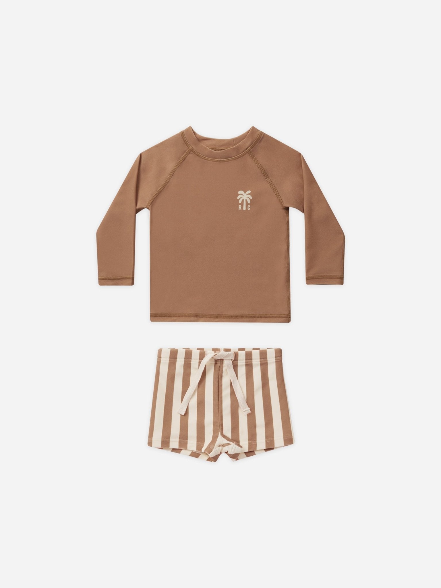 Rash Guard Boy Set || Clay Stripe - Rylee + Cru Canada