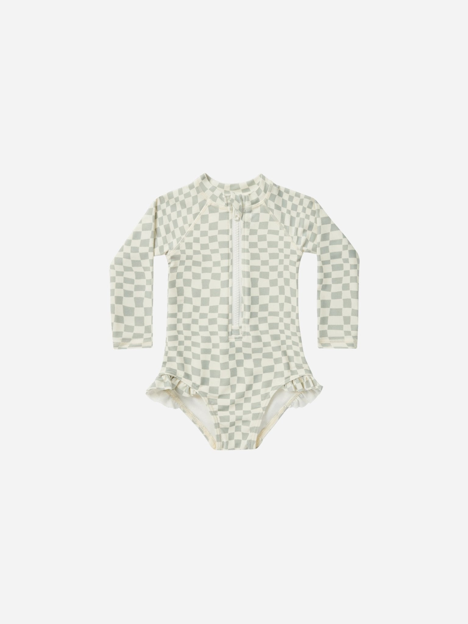 Rash Guard One - Piece || Seafoam Check - Rylee + Cru Canada