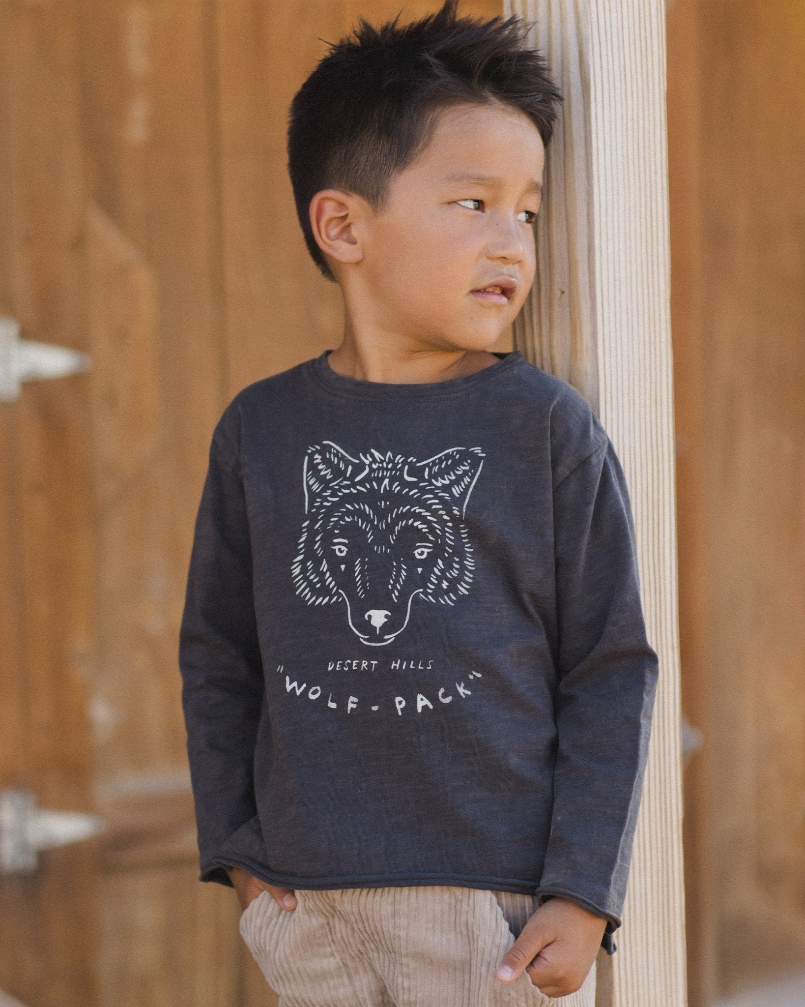 Raw Edge Long Sleeve Tee || Wolf Pack - Rylee + Cru Canada