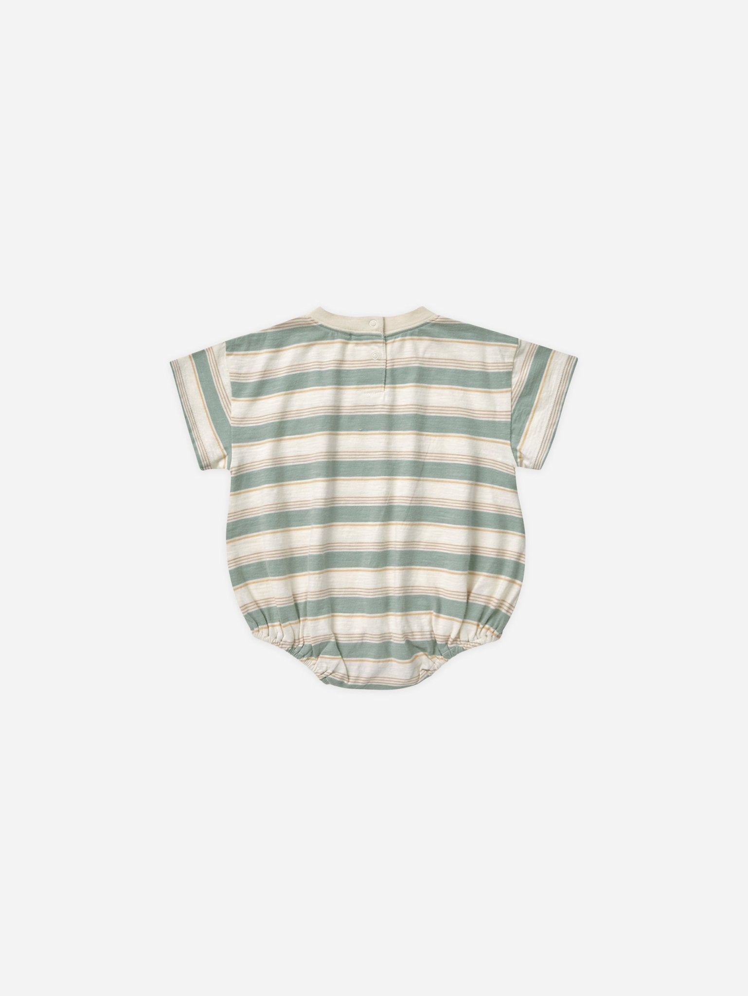 Relaxed Bubble Romper || Aqua Stripe - Rylee + Cru Canada