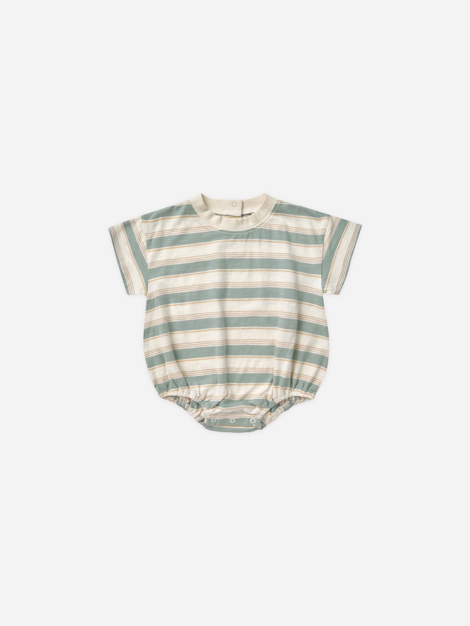 Relaxed Bubble Romper || Aqua Stripe - Rylee + Cru Canada