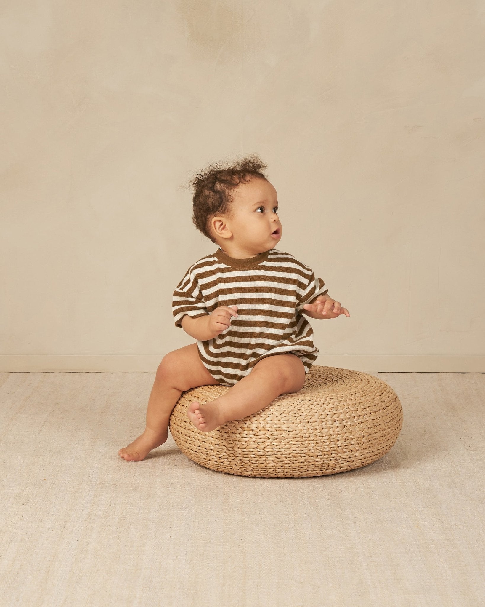 Relaxed Bubble Romper || Saddle Stripe - Rylee + Cru Canada