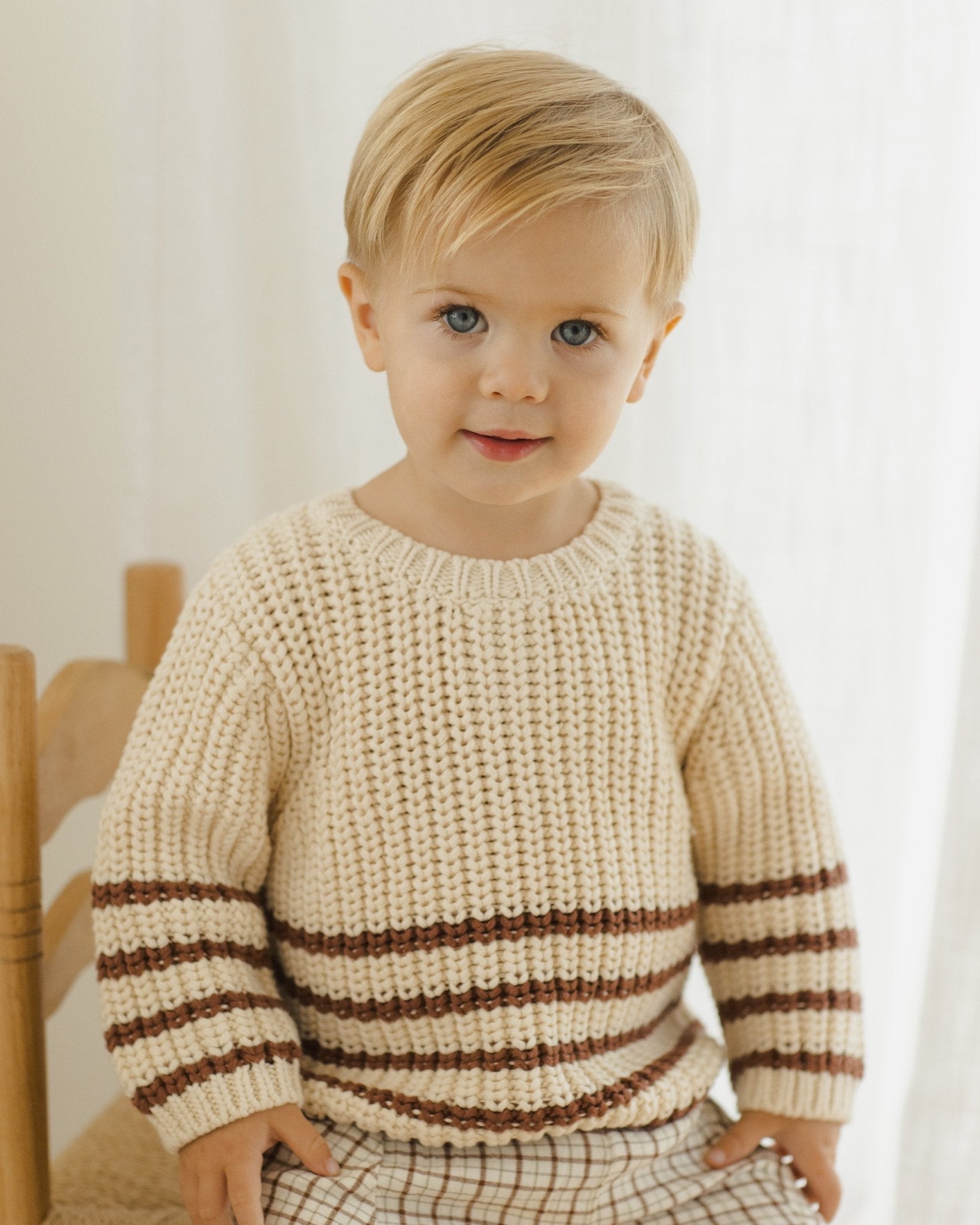 Rex Sweater || Cranberry Stripe - Rylee + Cru Canada