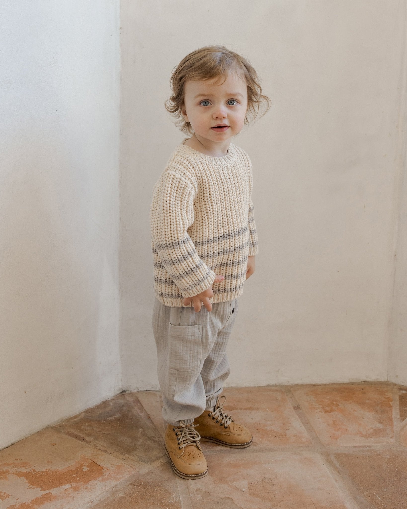 Rex Sweater || Fog Stripe - Rylee + Cru Canada