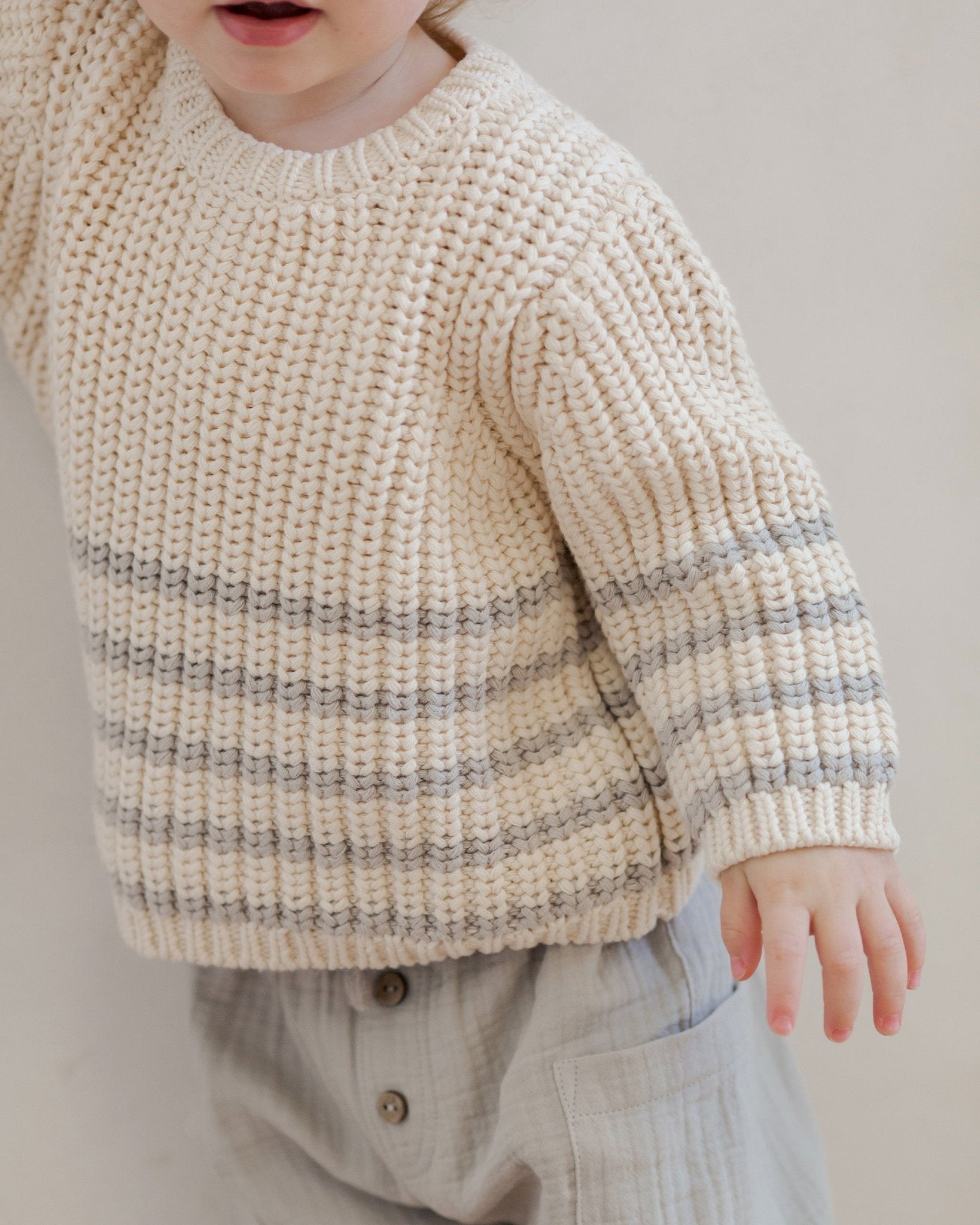 Rex Sweater || Fog Stripe - Rylee + Cru Canada